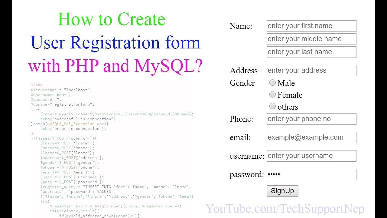 How To Create User Registration Form Using Php And Mysql With Source Code Runcodes 1699